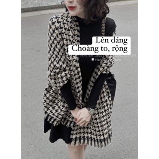 Khăn len kẻ caro bản to (kèm ảnh thật ở cuối )