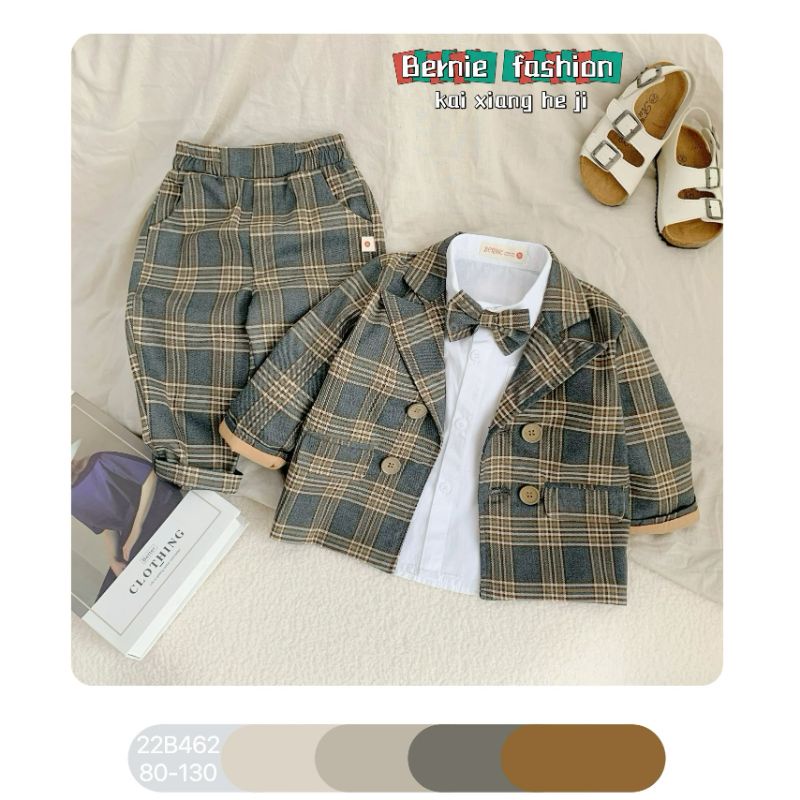 Set vest kẻ 4 chi tiết 80-130