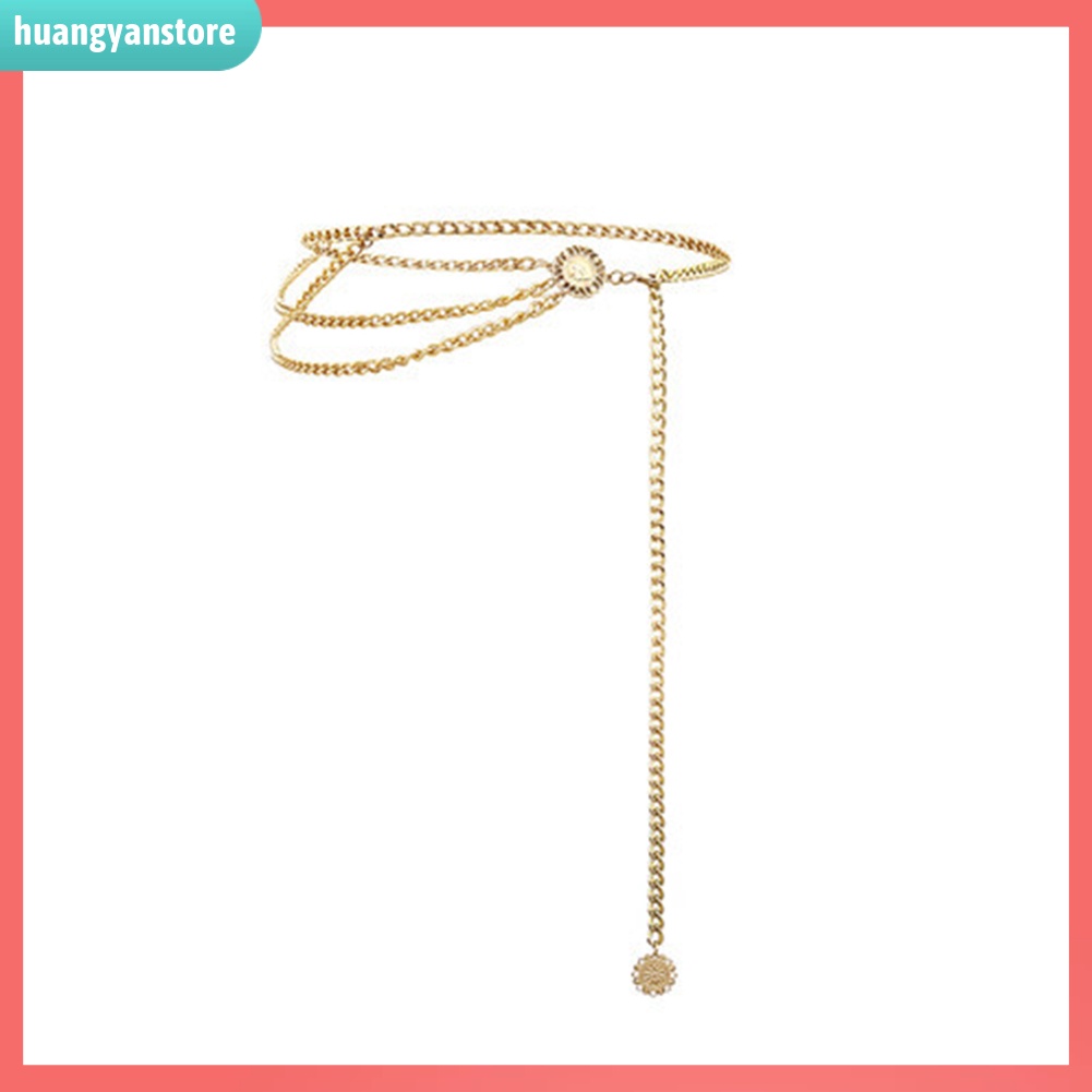 HY/ Thắt lưng kim loại thiết kế nhiều lớp độc đáo