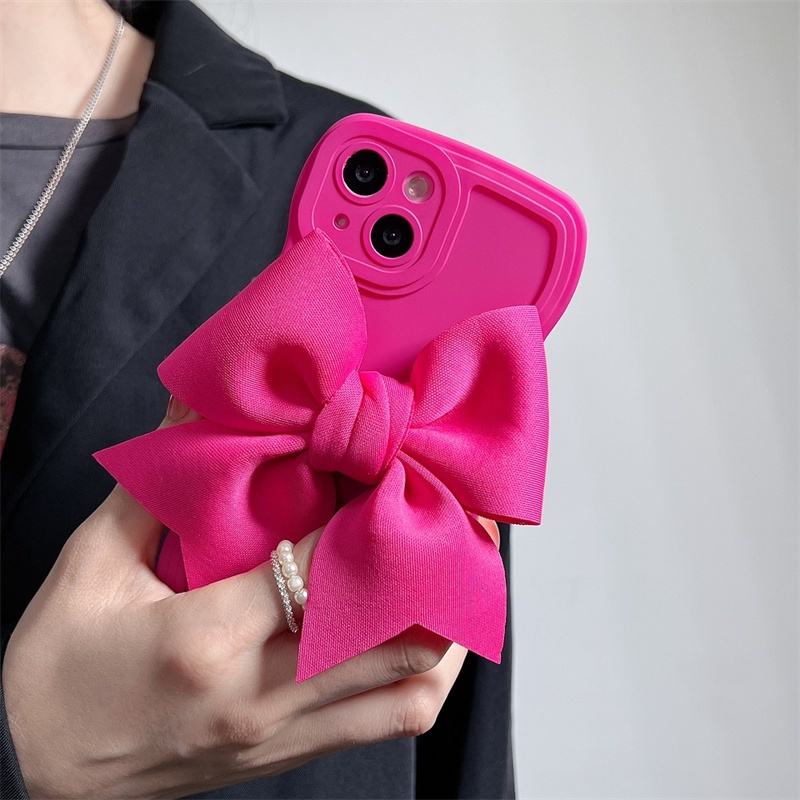 Ốp Điện Thoại Vải Canvas Đính Nơ Cho iPhone 13 12 11 pro Max X XS Max 7 8 Plus