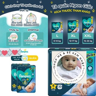 Tã quần pampers ngon giấc l30/xl26/xxl22