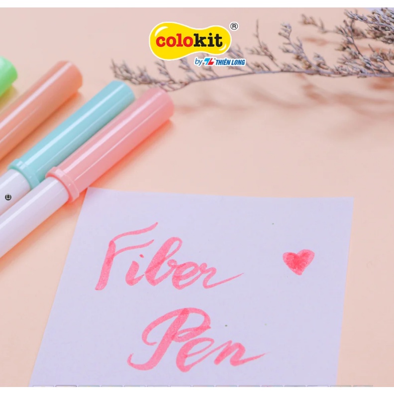 Bút lông 20 màu Pastel Washable Fiber Pen Thiên Long Colokit SWM-C008 - Bút lông màu rửa được