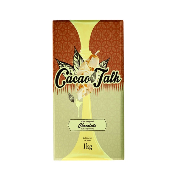 Socola Compound Trắng Dạng Khối Cacao Talk 1kg - Thời tiết nóng dễ khiến socola bị mềm, quý khách cân nhắc khi mua