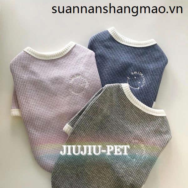 Áo Thun Cotton Kẻ Sọc Dọc Thoải Mái Kiểu Pháp Cho Thú Cưng