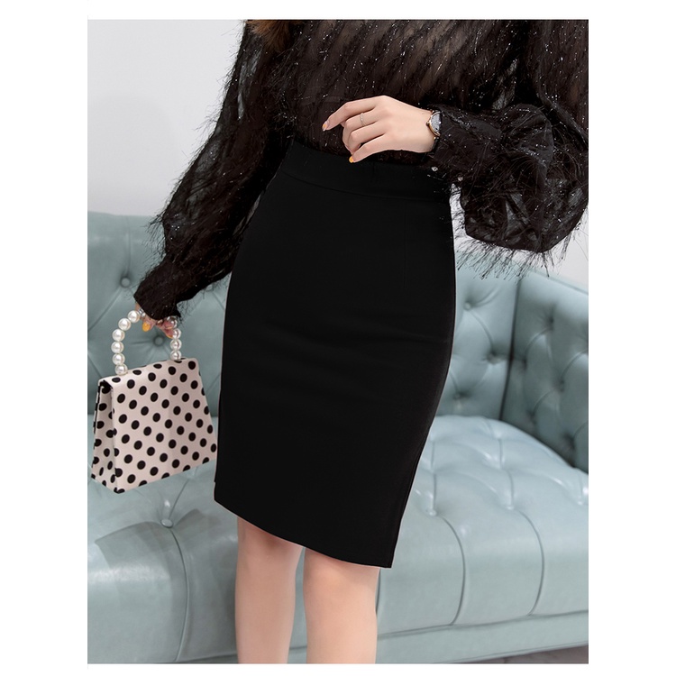 Chân váy công sở xẻ đùi dáng ngắn trẻ trung tôn dáng phù hợp đi làm váy bút chì nữ ngắn vải tuyết mưa cao cấp thoáng mát