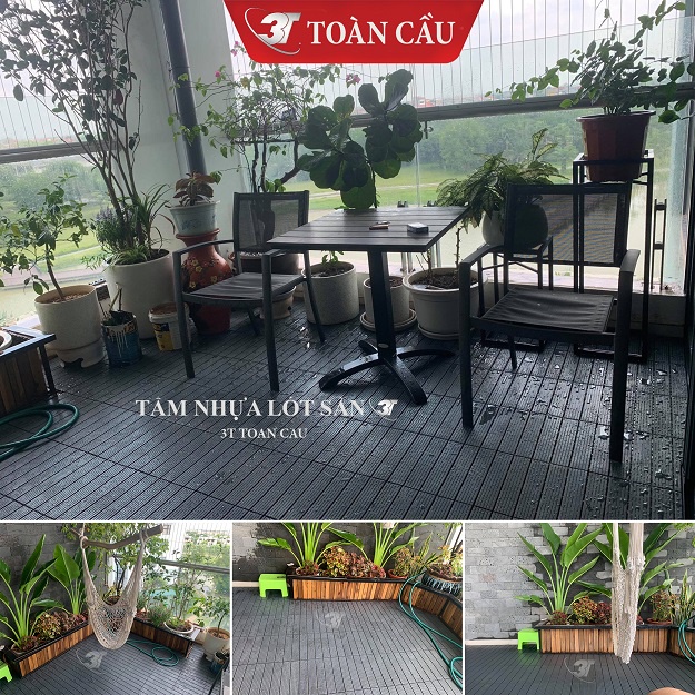 Combo11 Vỉ Nhựa Lót Sàn 5 Nan. Tấm Lót Sàn Ban Công, Nhà Tắm, Bể Bơi - Chống nóng sân thượng - Trang trí sân vườn