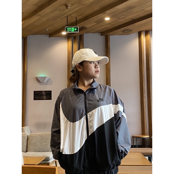 Áo Khoác Jacket Nike Swoosh Woven v2 Vintage Nam Nữ Vải Dù 2 Lớp Cao Cấp LBsar