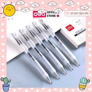 Bút bi mực gel deli a575 mực đen, xanh ngòi 0.5mm, ngòi bút thay thế s206