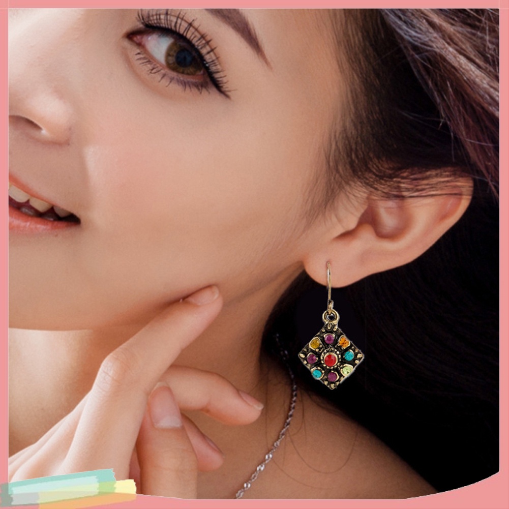 Khuyên tai đính đá phong cách Bohemian cổ điển dành cho nữ