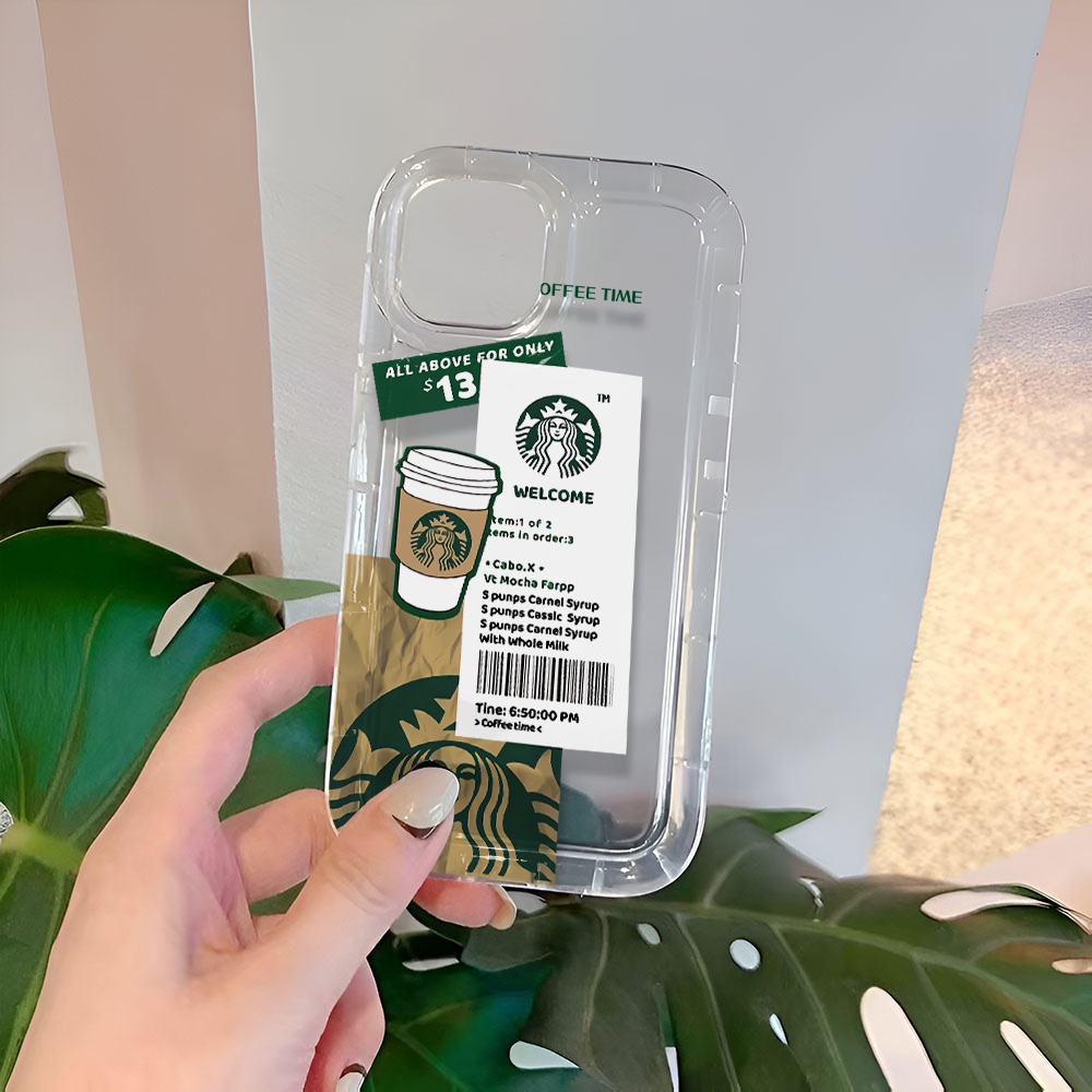 Ốp Điện Thoại Trong Suốt Hình Ly Cà Phê Cho iphone 14promax 11 13 12 7Plus X XS Max