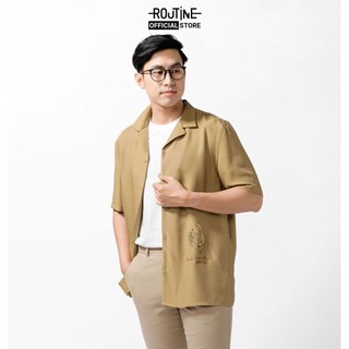 Áo sơ mi nam tay ngắn thêu form regular - routine 10f20shs004