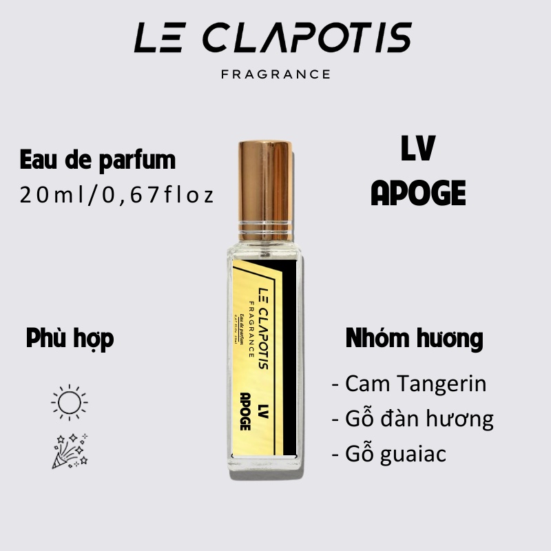 Tinh dầu nước Hoa Nữ LV Apoge chính hãng Le Clapotis 20ml thơm lâu hương