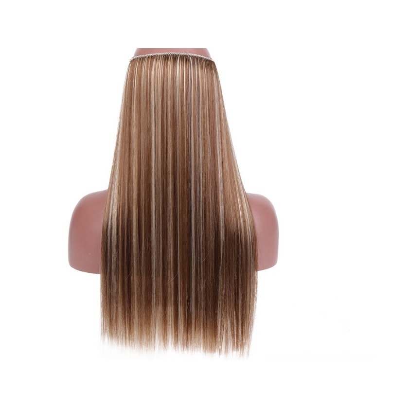 Tóc Giả Thẳng Dài Kèm 5 Kẹp Màu Đen Bằng Sợi Tổng Hợp Chịu Nhiệt JP5