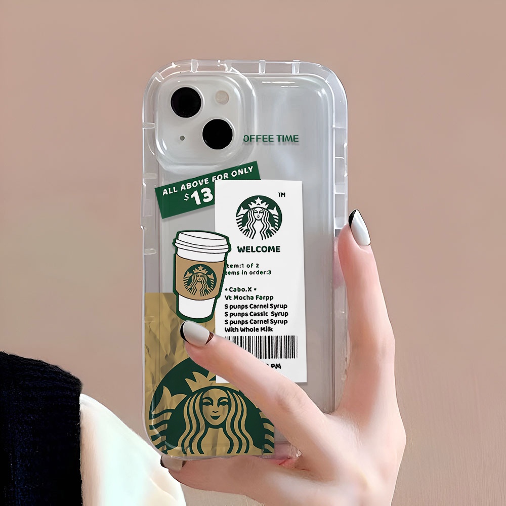 Ốp Điện Thoại Trong Suốt Hình Ly Cà Phê Cho iphone 14promax 11 13 12 7Plus X XS Max