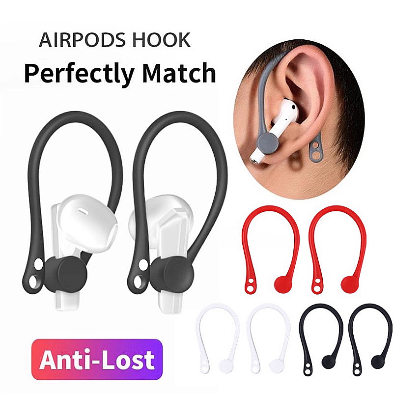 Set 2 Móc Tai Nghe Không Dây Bằng Silicone Chống Thất Lạc Nhỏ Gọn Tiện Lợi Dành Cho Văn Phòng / Hàng Ngày
