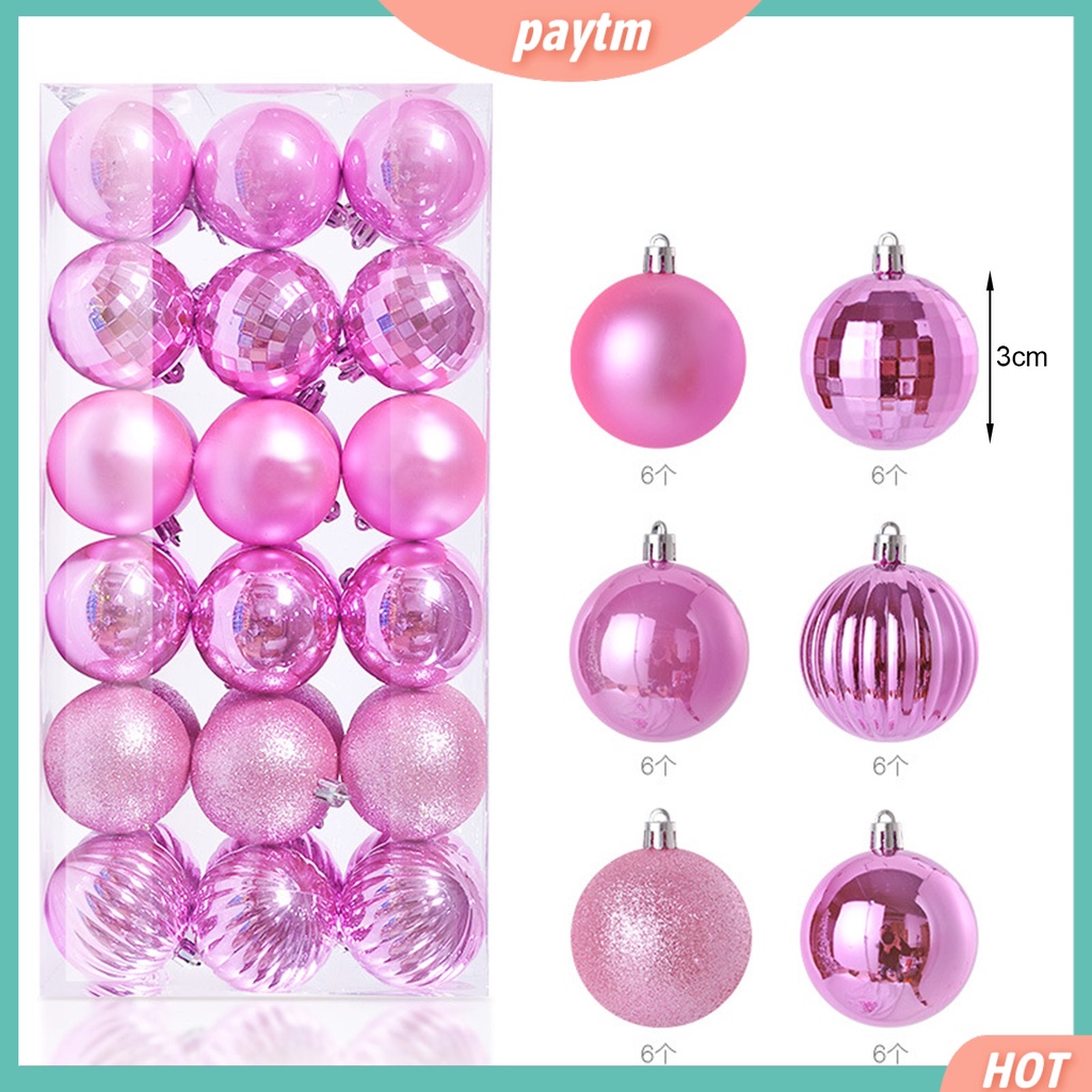 [PTM] Set 36 Trái Châu Treo Trang Trí Cây Thông Noel Chống Vỡ Không Phai Màu