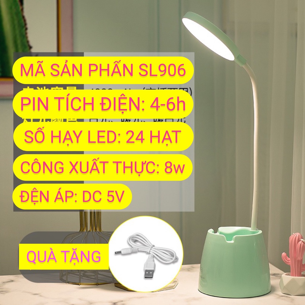 Đèn Học Để Bàn Chống Cận Thị 3 Chế Độ Ánh Sáng - Sạc Điện Bảo Hành 3 Tháng