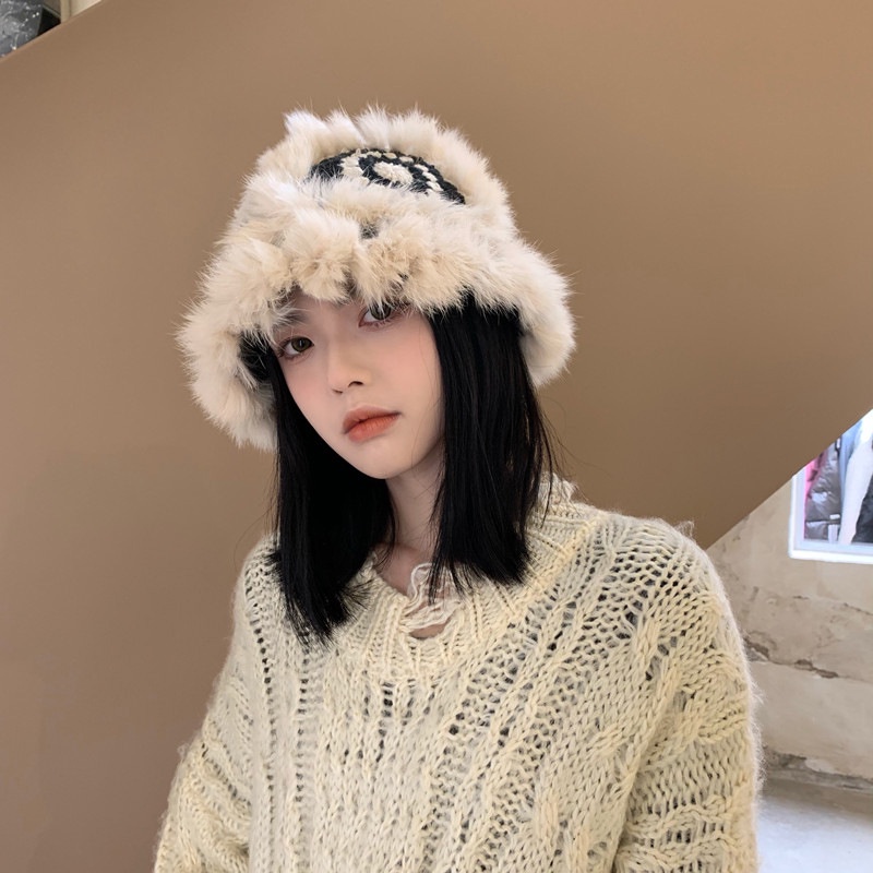 PunkyRabbit Phụ Nữ Len Sang Trọng Nón Dễ Thương Thời Trang Ấm Mềm Mại Thoải Mái Đan Tay Mùa Đông