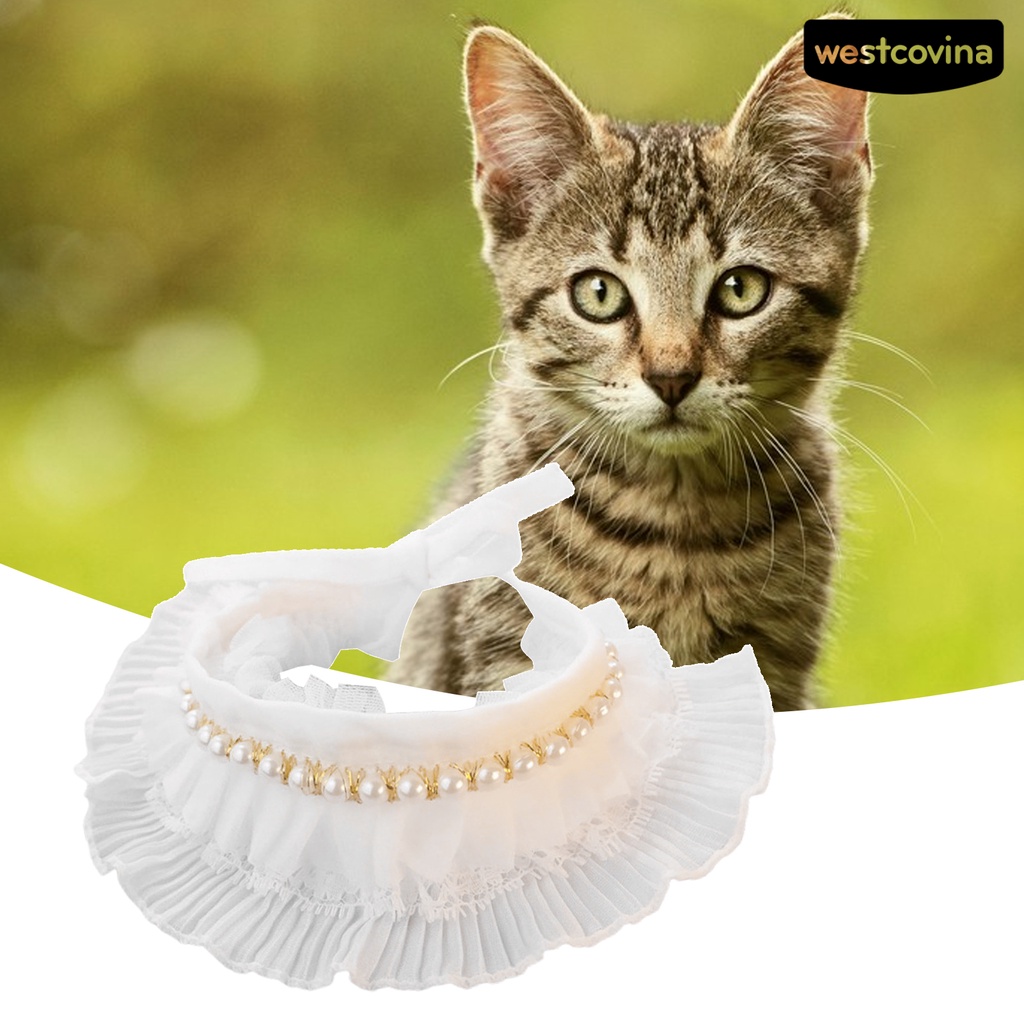 [COD]♘Yếm Ăn Đính Ngọc Trai Giả Thân Thiện Với Da Chống Mòn Dành Cho Thú Cưng