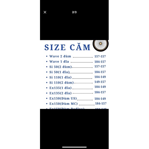 Căm RCB Size Dành Cho Nhiều Loại Xe  >>>>