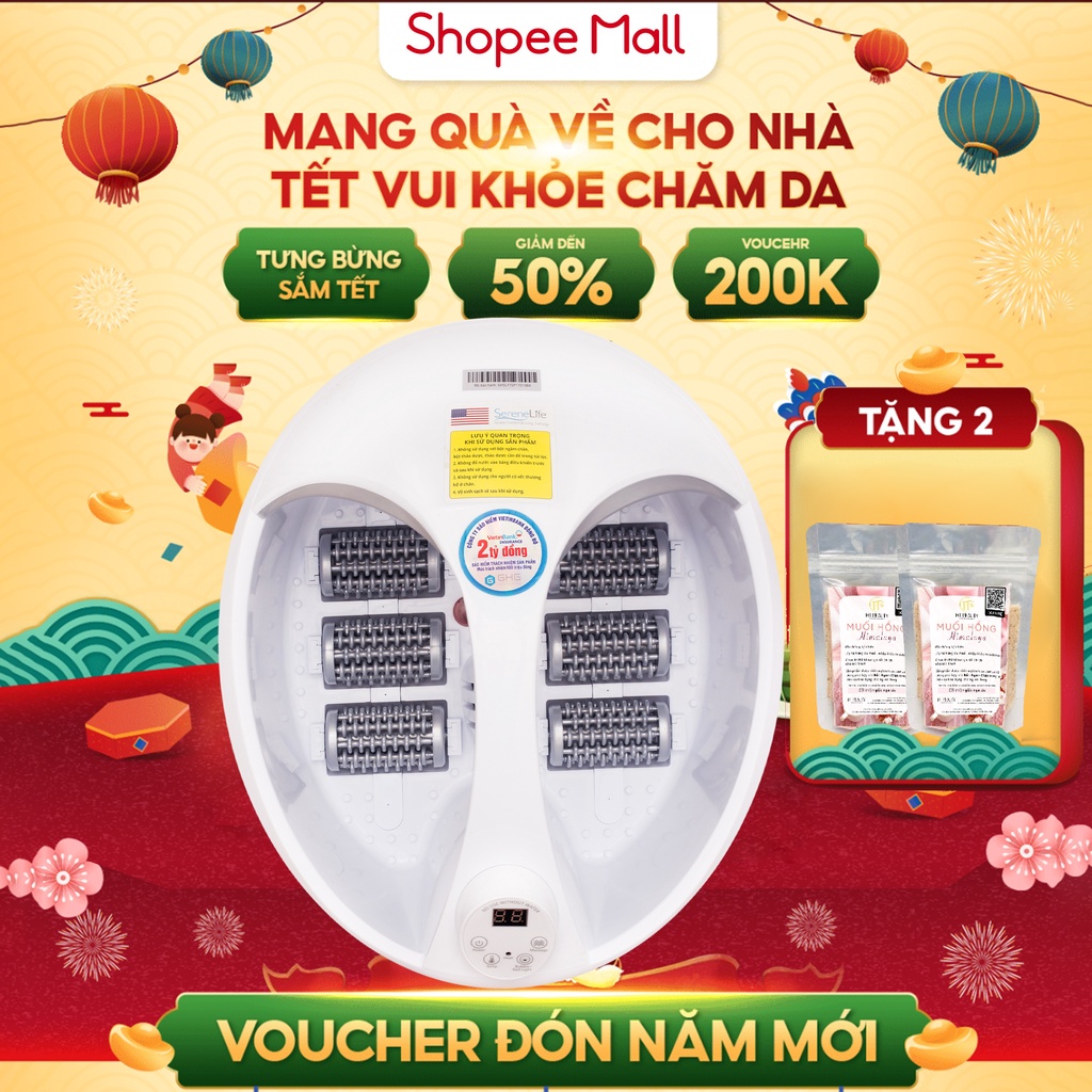 Bồn máy chậu ngâm chân Massage mát xa điều chỉnh nhiệt độ SereneLife SL17 Chính Hãng Mỹ [BH 2 năm]