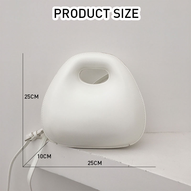 MISCHA Túi Đeo Chéo Da PU Hình Tròn Nhỏ Màu Trơn Dễ Phối Đồ Hợp Thời Trang