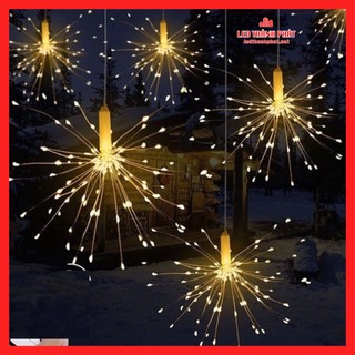 Dây trang trí 5 chùm pháo hoa 3 tầng 8 hiệu ứng nháy, trang trí độc đáo tết nhà hàng noel siêu đẹp chống nước