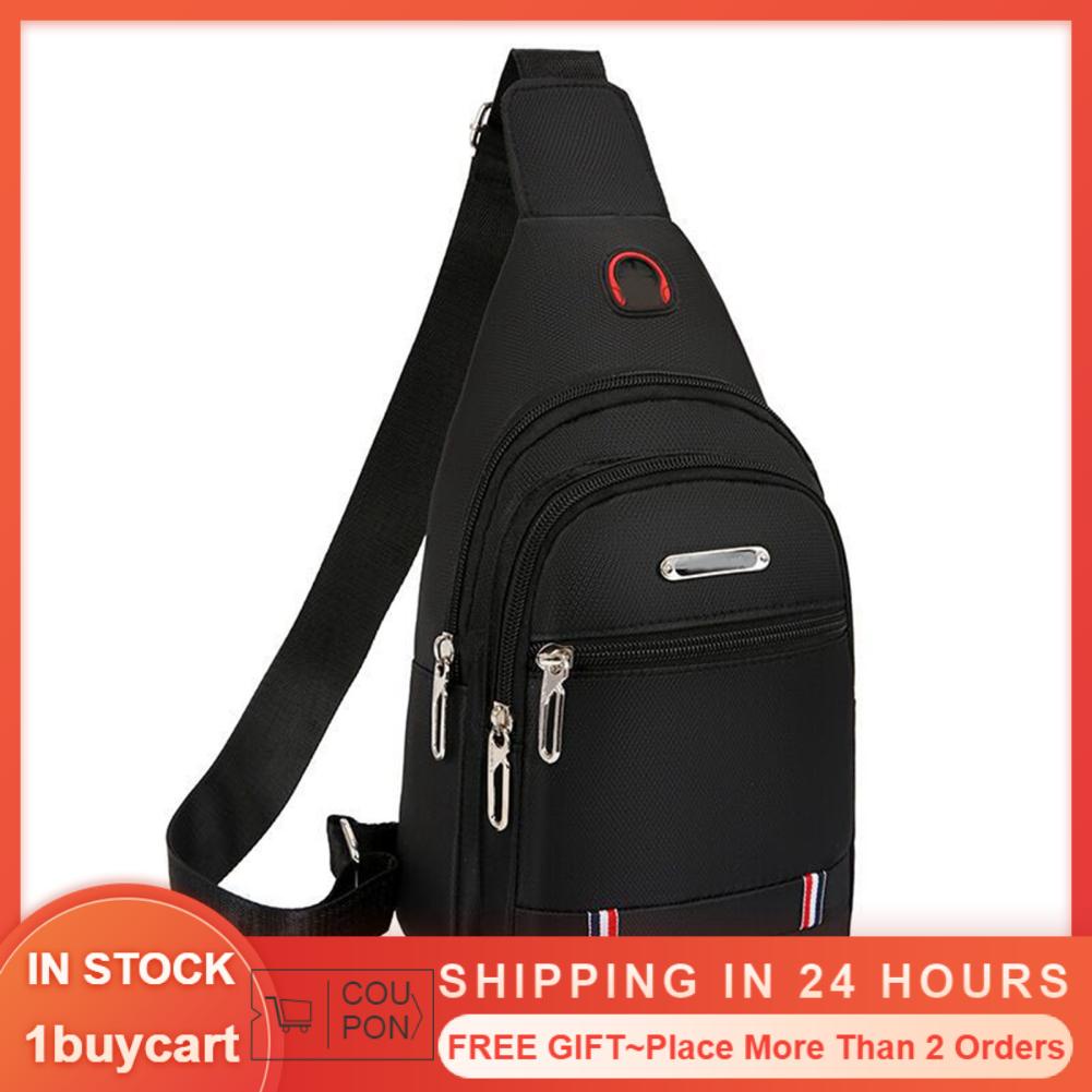 1buycart Men Chest Bag Large Capacity Lightweight Portable Shoulder with Adjustable Strap