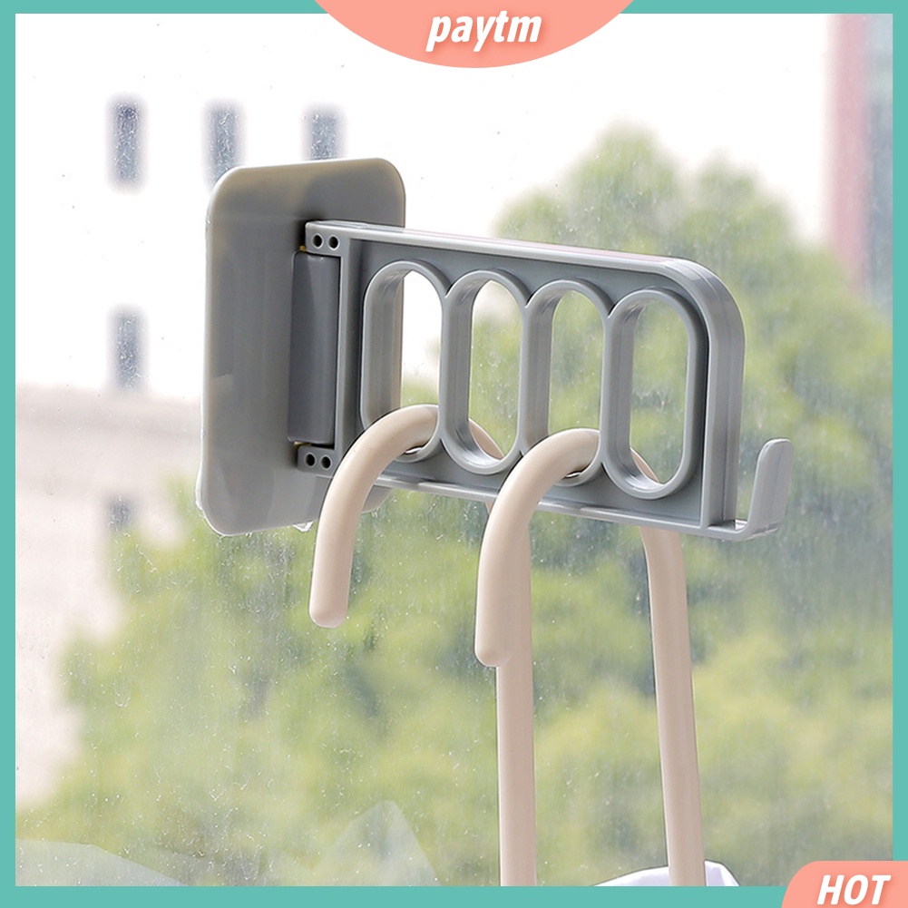 {PTM} Giá Đỡ Móc Treo Quần Áo Tự Dính Có Thể Gập Lại Tiện Dụng Cho Gia Đình