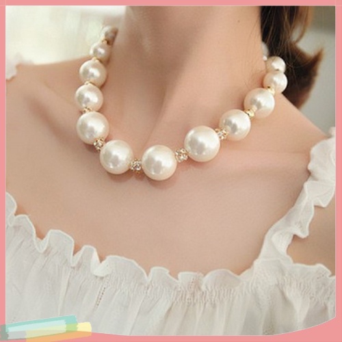 Vòng cổ dạng chuỗi ngọc trai giả thiết kế sang trọng cho phái nữ
