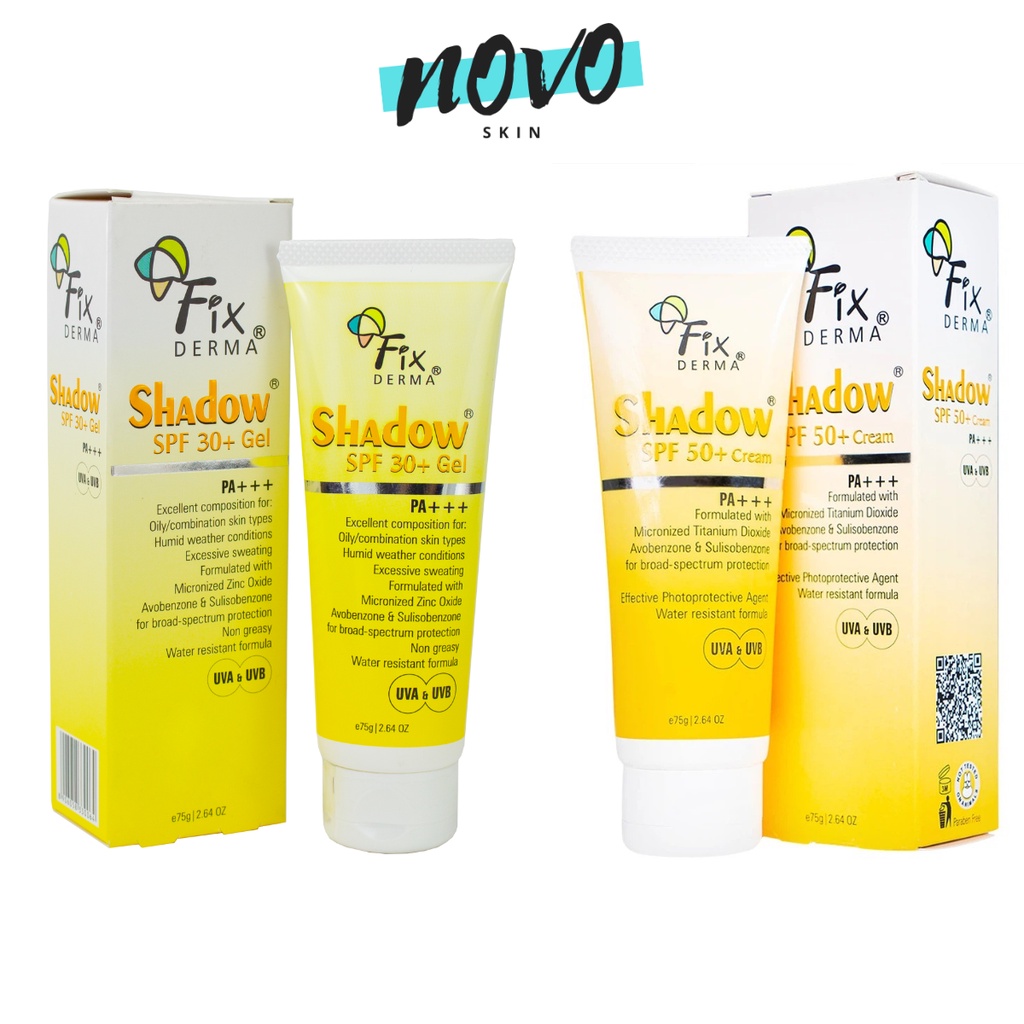 Fixderma Shadow Spf30+ Gel Spf50+ Cream Tube 75g Date 2025