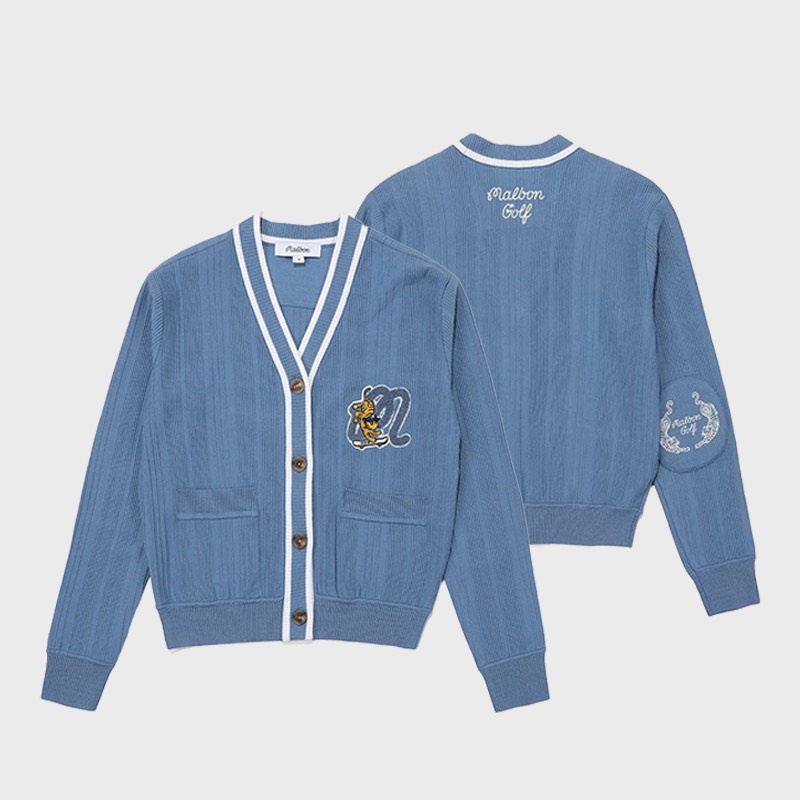 Áo khoác len cardigan tay dài chơi golf MALBON Áo len mềm mịn , giữ ấm hàng cao cấp Hàn Quốc - HC GOLF