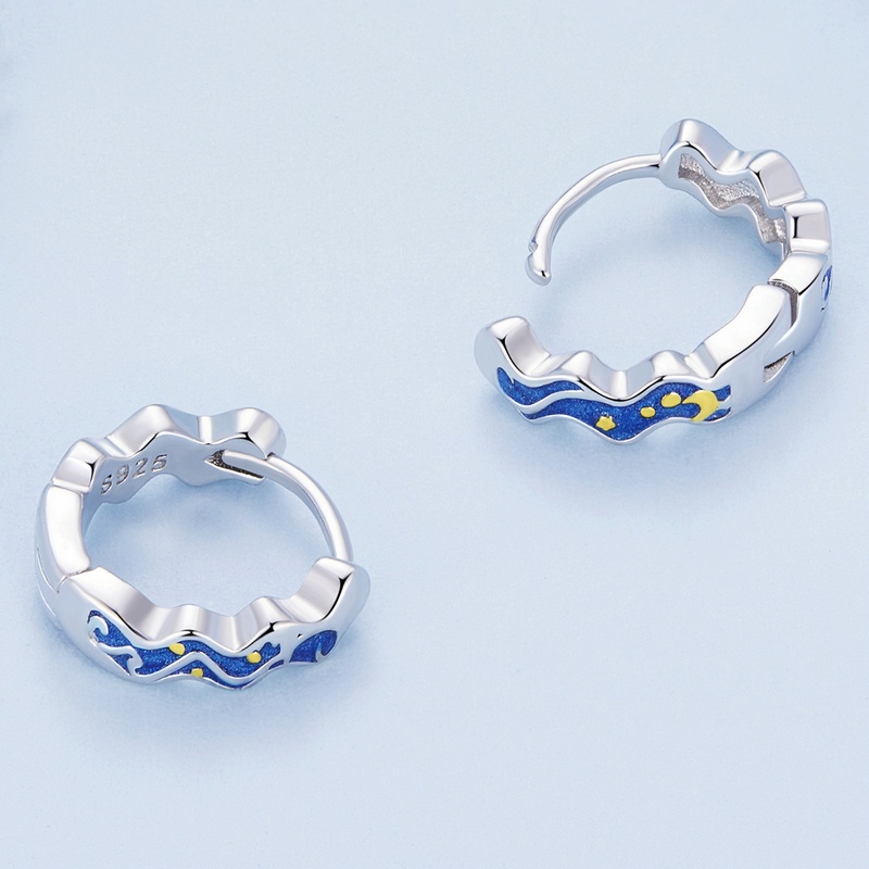 BAMOER Bông Tai bạc 925 HìNh Ngôi Sao ThờI Trang Cho Nữ BSE791