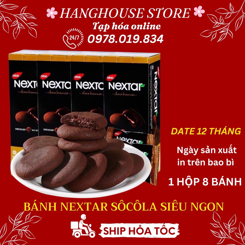 Hộp 8 bánh chocolate Nabati Nextar thơm ngon 112 g .