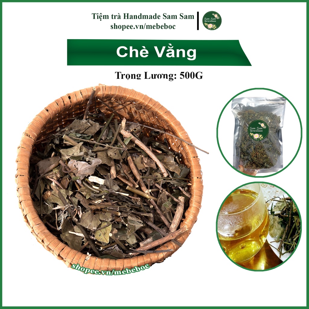Chè lá vằng sấy khô 500g giúp lợi sữa, giảm mỡ máu của tiệm trà samsam