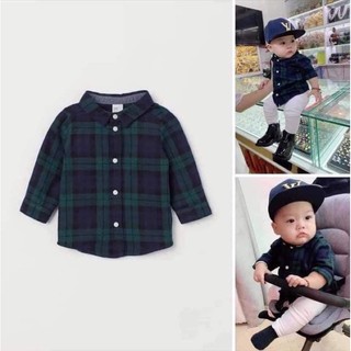 Áo sơ mi kẻ cho bé trai sz 2/3y