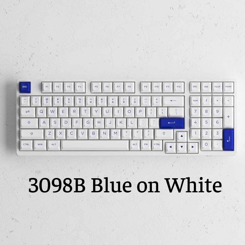 Bàn phím cơ AKKO 3098B Multi-modes Blue on White (Bluetooth 5.0/Wireless 2.4Ghz/Hotswap/Foam tiêu âm