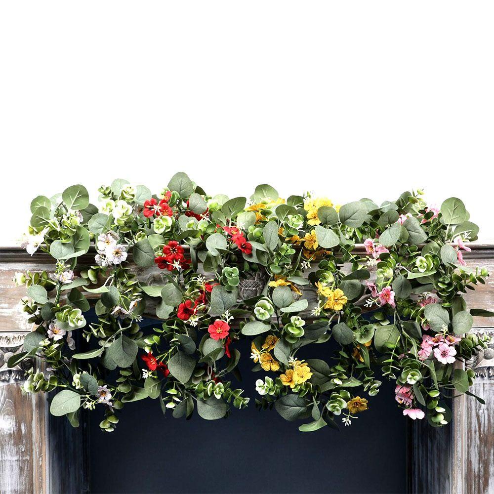 Lá Cây Giả Màu Tím Trang Trí Nhà Cửa 178CM