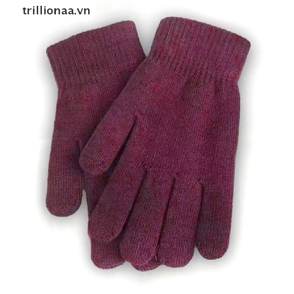 Găng Tay Len Cashmere Hở Ngón Dày Dặn Giữ Ấm Mùa Đông Cho Nam Nữ