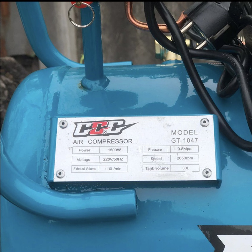 Máy nén khí, máy bơm hơi, máy nén hơi có dầu chính hãng Etop 3PF | Công suất 1500w (2HP), bình 30L, áp lực nén 8kg