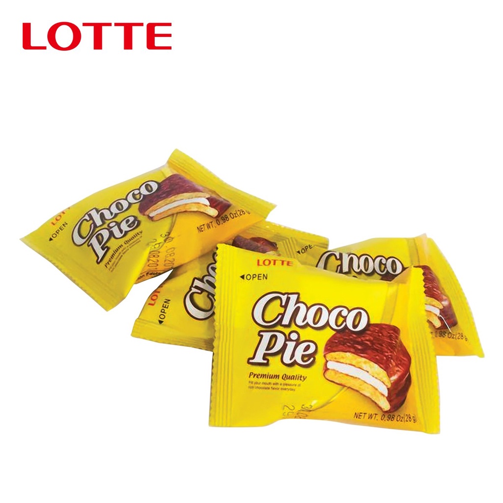 Bánh Chocopie Lotte Nhân Vị Chuối - Hộp 12 bánh