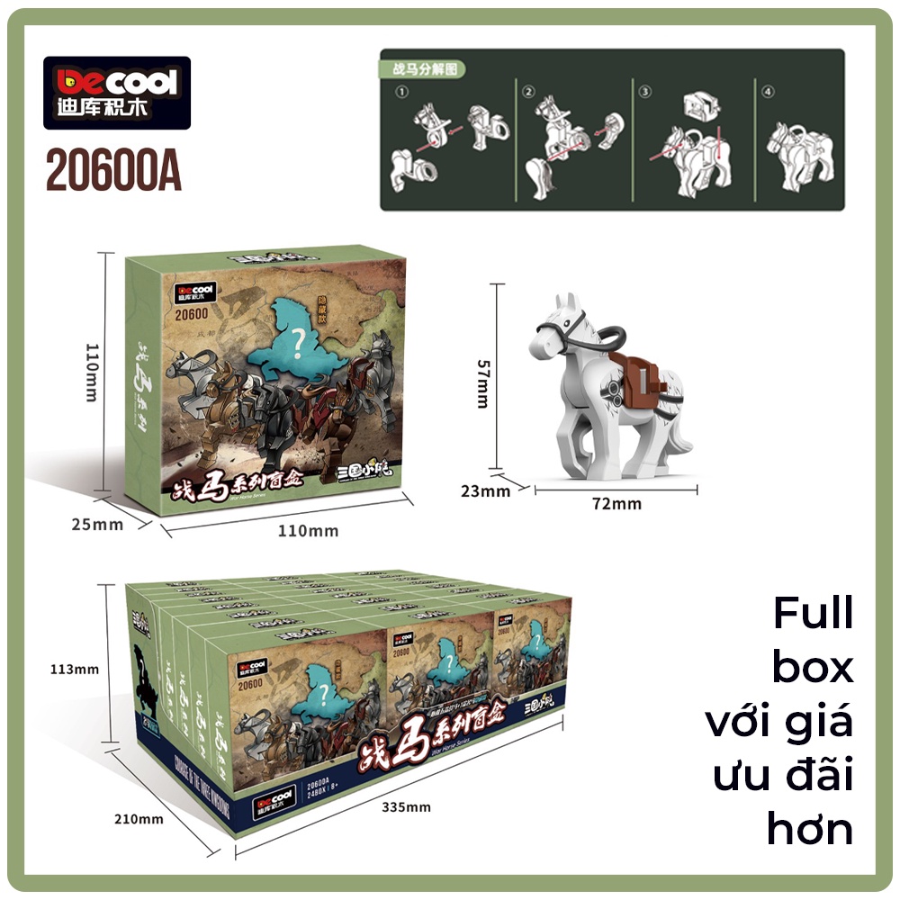 GACHA Ngựa Tam Quốc 20600A   - Đồ chơi lắp ráp mô hình ngựa chiến MOC Minifigures Minifigure chiến mã