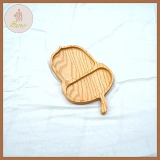 Khay gỗ decor BOMI - Khay gỗ đựng đồ ăn gỗ tần bì hình hồ lô ngộ nghĩnh BOMK40