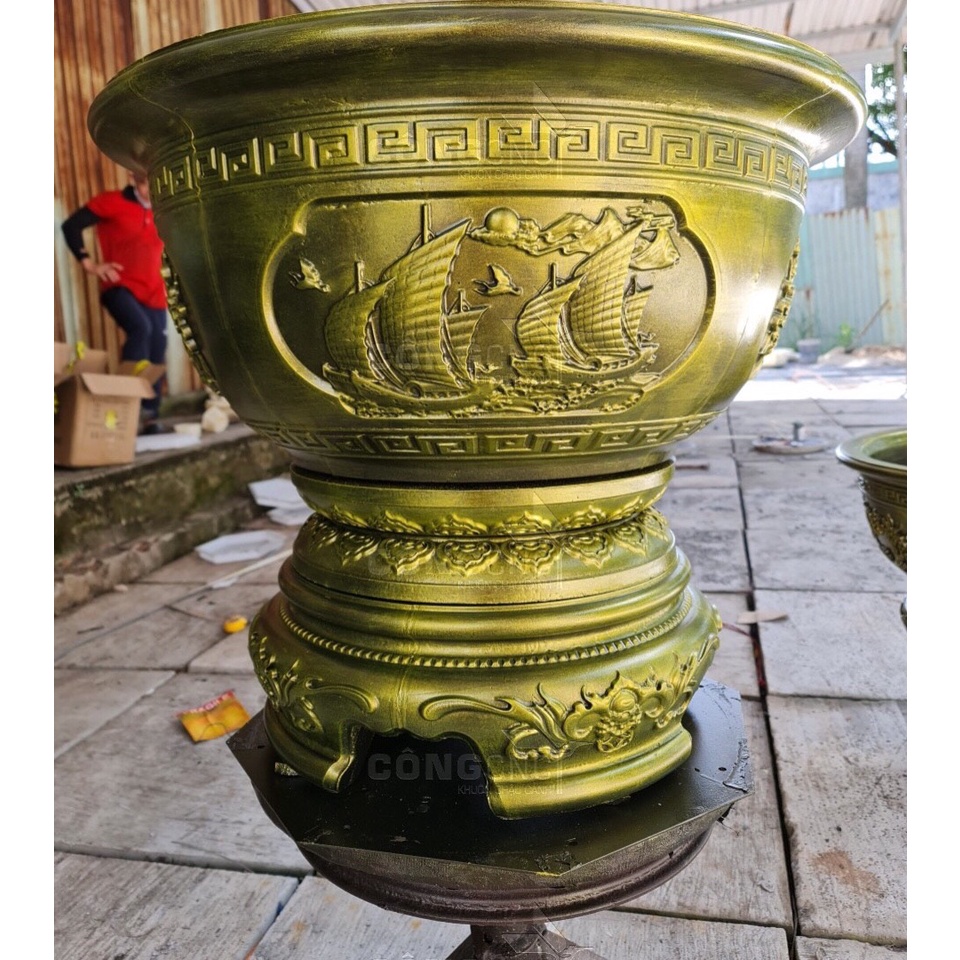 Bộ khuôn đúc chậu tròn 60 Việt Nam MẪU MỚI nhựa ABS đầy đủ lòng trong