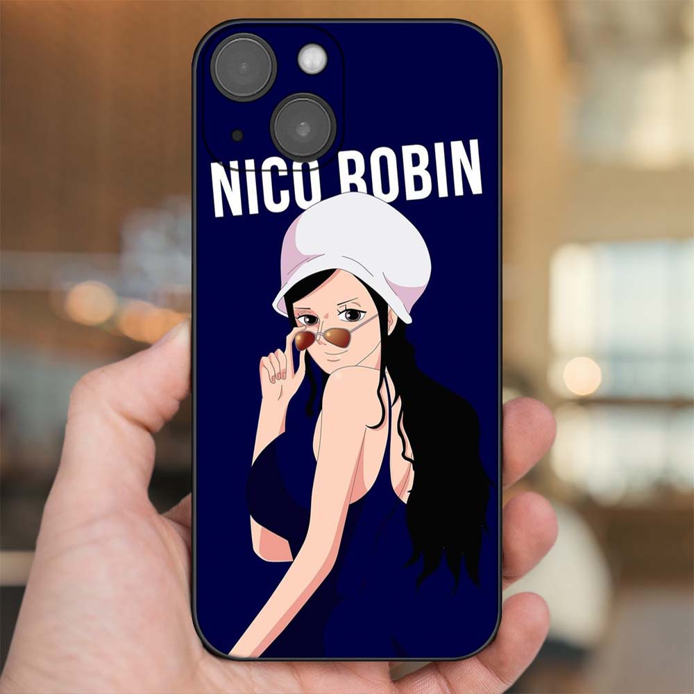 Ốp lưng iPhone 14 dẻo đen cạnh vuông in hình Nico Robin One Piece Đảo Hải Tặc