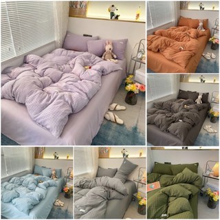 Bộ chăn ga 4 món cotton đũi