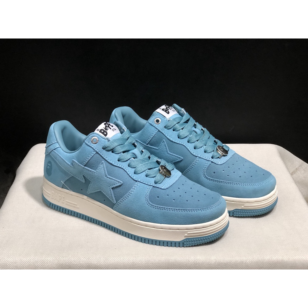 Giày Sneaker Bape STA Thời Trang Thường Ngày Cho Nam Và Nữ Morandi Visual Effect Blue