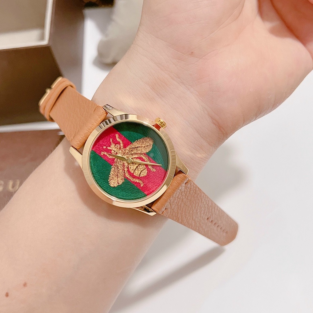 Đồng Hồ Nữ Guccii Sang Trọng - Size 36mm, Dây Da, Chống Nước,Máy Pin Bảo Hành Máy 3 Tháng
