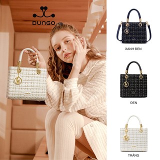 Túi Xách JUST STAR Tweed Charm Hươu DU172524 Xanh/ Đen/ Trắng