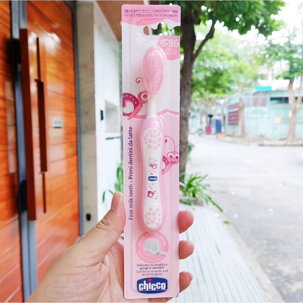 Kem Đánh Răng cho Bé Chicco, Nuốt Được, Không Fluoride, Chai Lớn 50ml, Dâu ,Chuối táo ,Hàng Italy